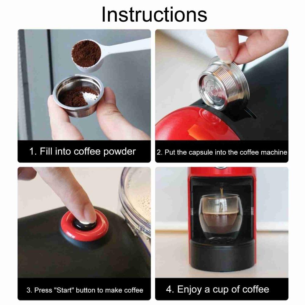 Stainless Steel Reusable Coffee Capsule Refillable Design Stainless Steel Capsule Set For Home Use