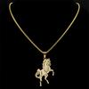 Aesthetic Horse Animal Necklace for Women Men Stainless Steel Gold Color Neck Chain Collar Party Wedding Gift Jewelry N3224S01