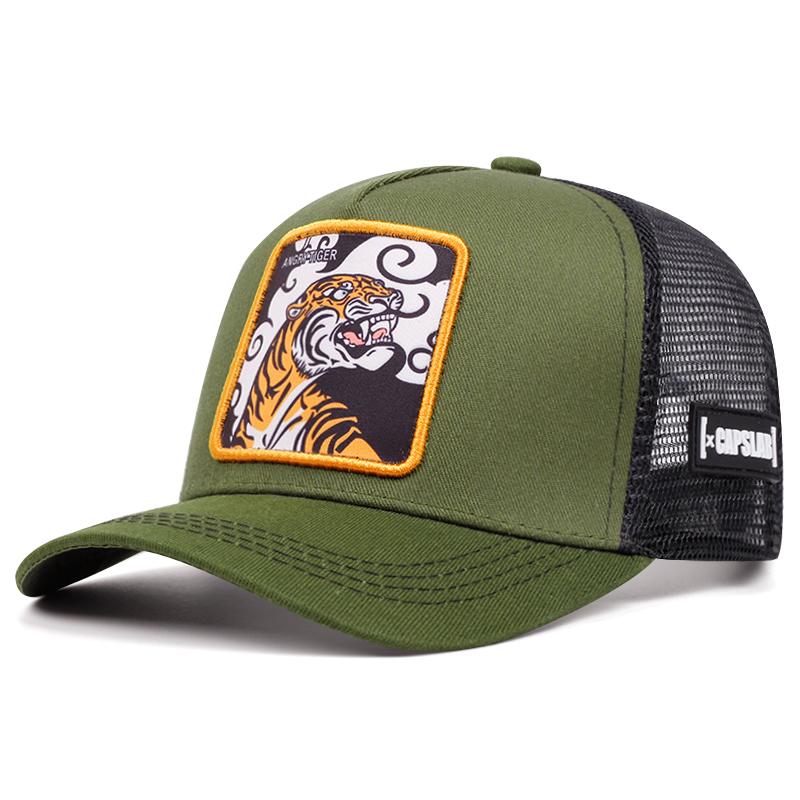 Tiger Cartoon Baseball Cap High Quality Women Men Hip Hop Outdoors Mesh Cap Sunshade Breathable Trucker Hat