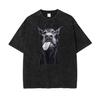 Dobermann Herren Kurzarm-T-Shirts Baumwolle Gewaschene T-Shirts Mode Druck O-Ausschnitt Oberteile Sommer Used Look G Hochwertige Bluse