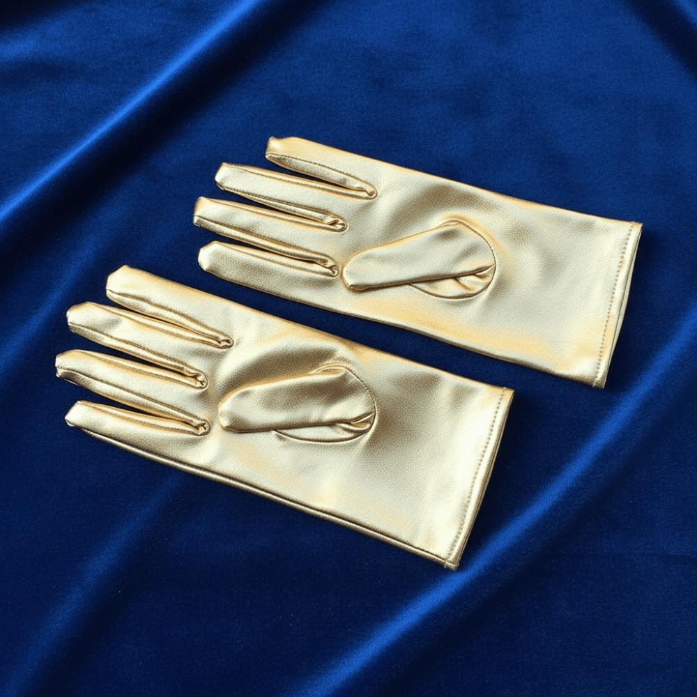 Fashion Shiny Bright Leather Gloves Gold Silver Color Long/Short Etiquette Gloves Stage Performances Clubwear Mittens Cosplay