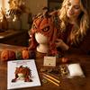 Art Class Supplies Halloween Animal Hood Crochet Kit, Skull Spider Bat Hat DIY Fashionable Earflap Spooky Pumpkin Craft Kit for Adults Teens,