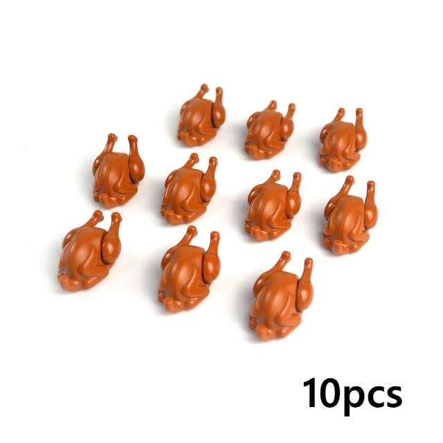 Stadt Lebensmittel Bausteine Küchenzubehör Hamburger Pizza Pommes Kuchen Schokolade Kekse MOC Steine Spielzeugkorb Teile LEDUO