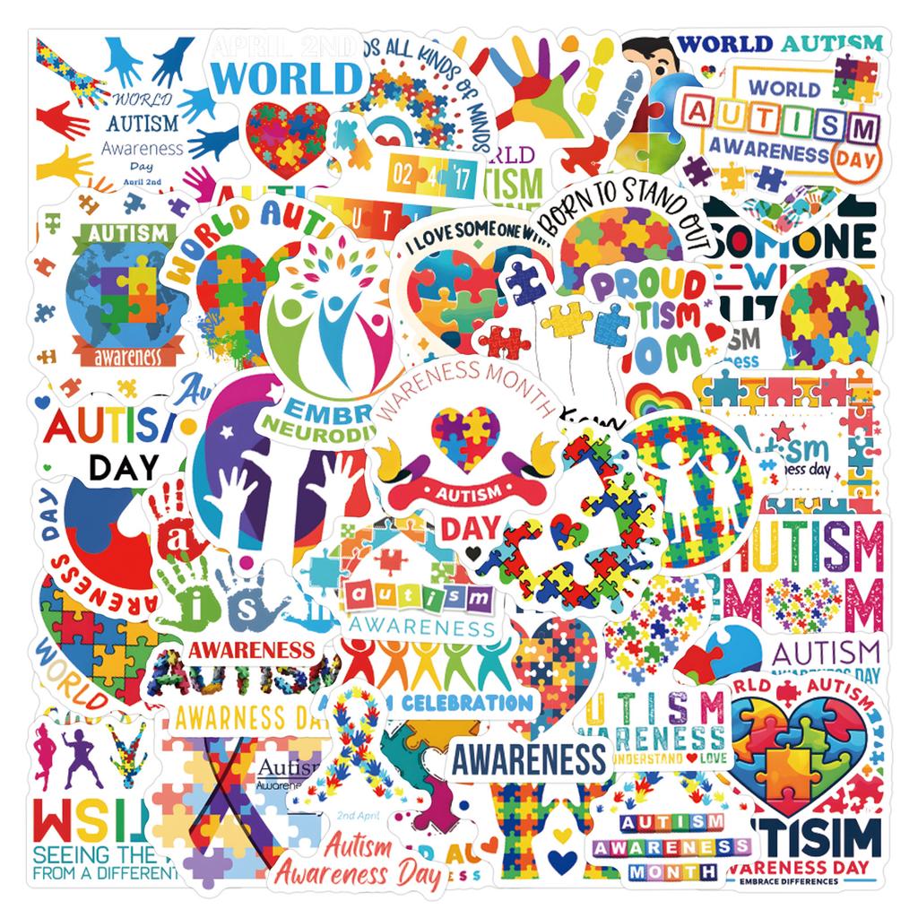55 World Autism Day Graffiti Stickers Decorative Skateboard Luggage Laptop DIY Stickers