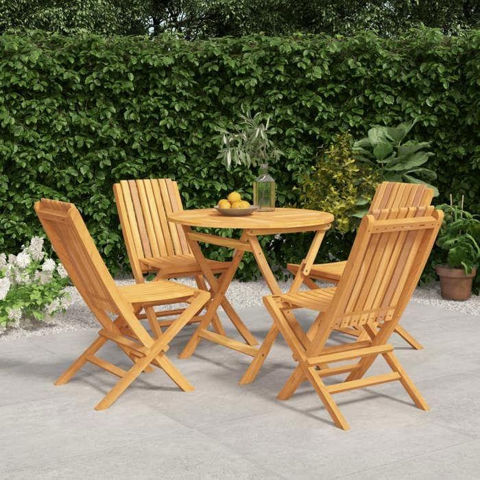 VidaXL Ensemble à Dîner de Jardin 5 pcs, Ensemble à Manger avec Table et Chaise, Ensemble de Salon, Meubles de Terrasse, 3155018