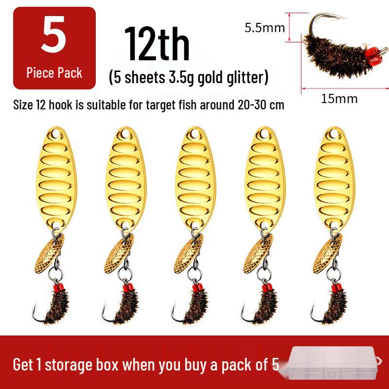 Modified Fly Fishing Hooks: Flat Vibration Spinner, Dragon Scale Micro Lures for Mandarin Fish & Crucian Carp