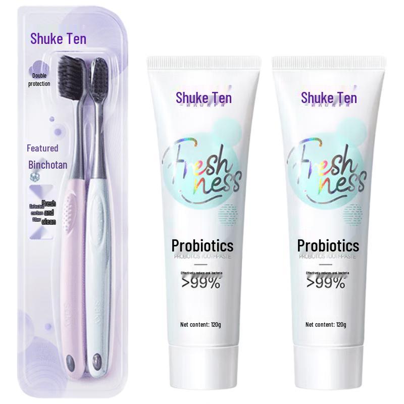 Shuke Probiotic Toothpaste & Carbon Bristle Toothbrush Set