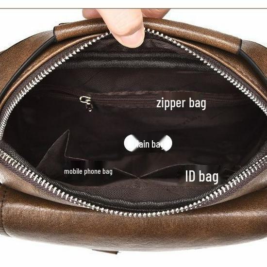 Men's Genuine Leather Vertical Shoulder Bag & Messenger Briefcase