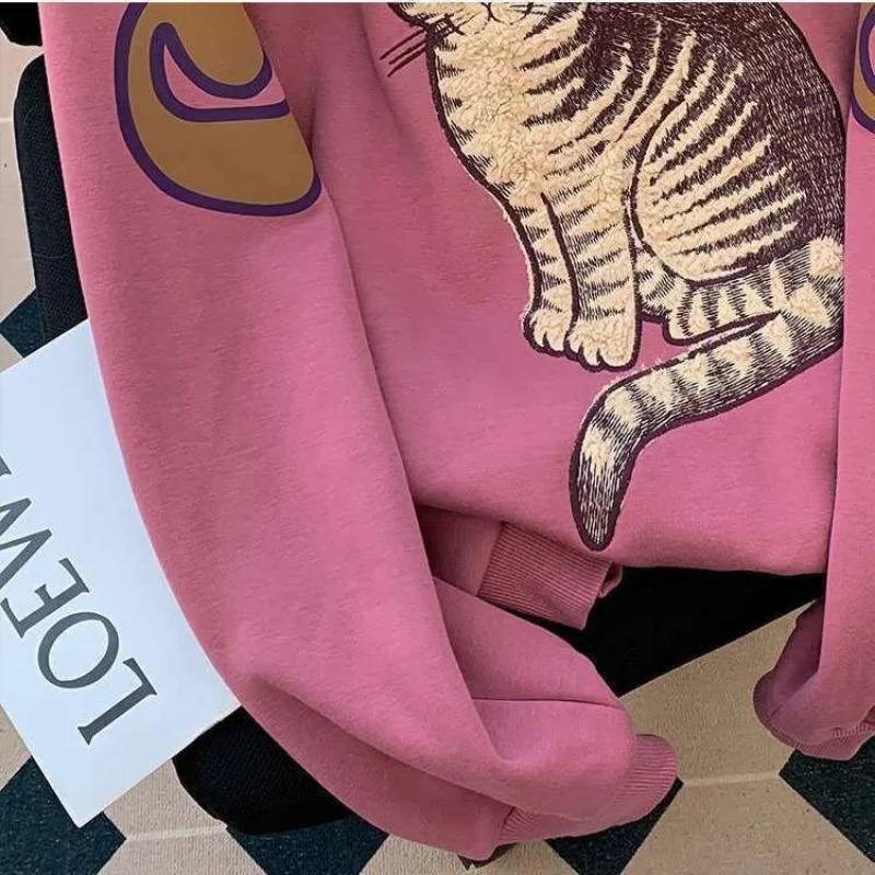 Sweatshirt for Women Cotton Oversize Fleece Thickened Loose Round Neck Casual Pullover Long Sleeve Winter Sweatshirt Top