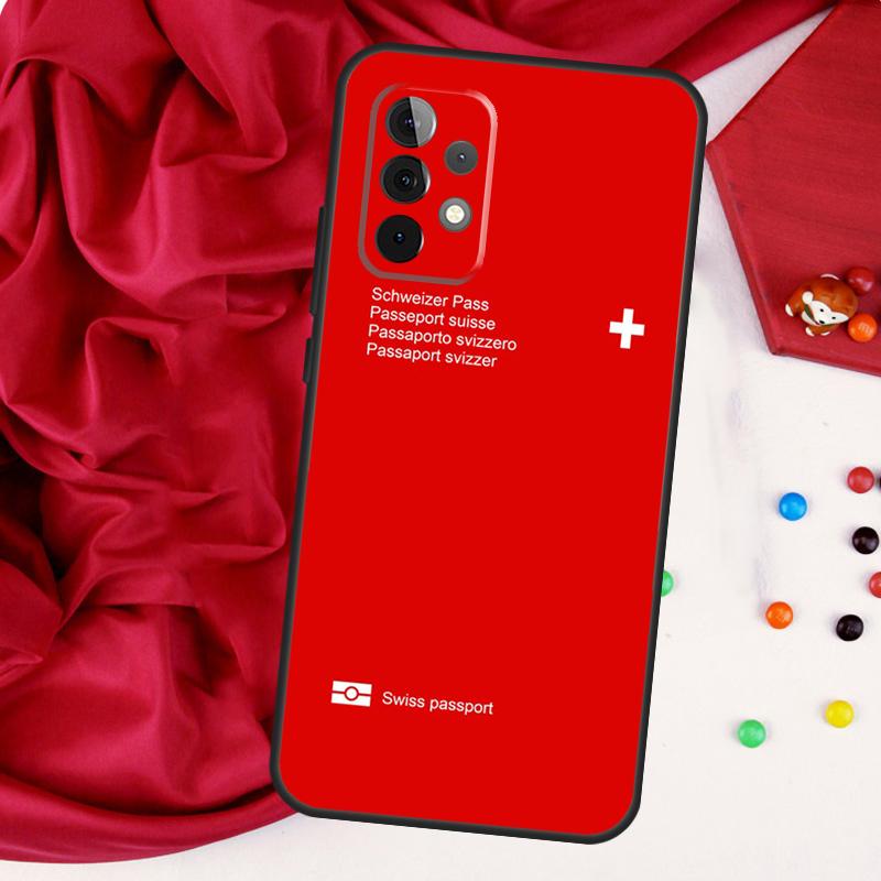 Switzerland Swiss Flag For Samsung Galaxy A26 A05 A06 A16 A54 A34 A14 A22 A32 A52 A55 A35 A15 A53 A13 A56 A36 Case