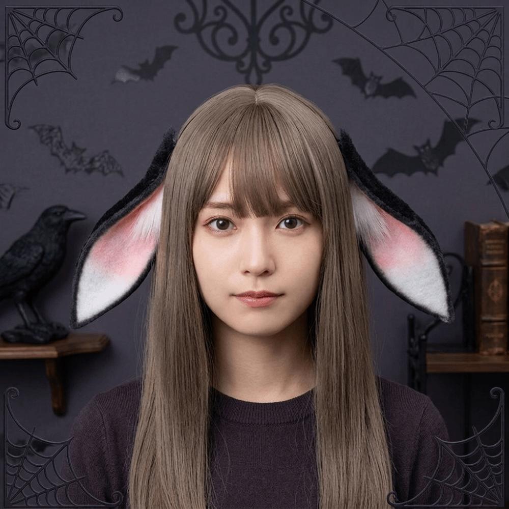 Soft Rabbit Ears Hair Hoop Faux Fur Plush Headwear Fashion Bunny Ears Headband Cosplay