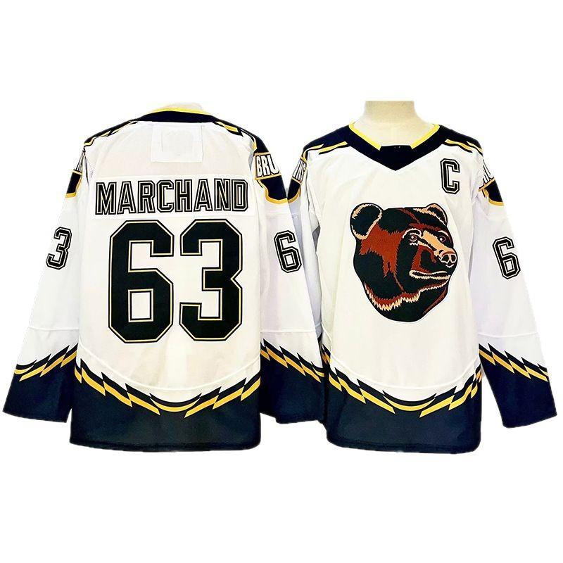 Maglia Retro da Hockey su Ghiaccio da Uomo con Numero Ricamato 63 Misto Cotone Uniforme da Allenamento Giocatori Adulti