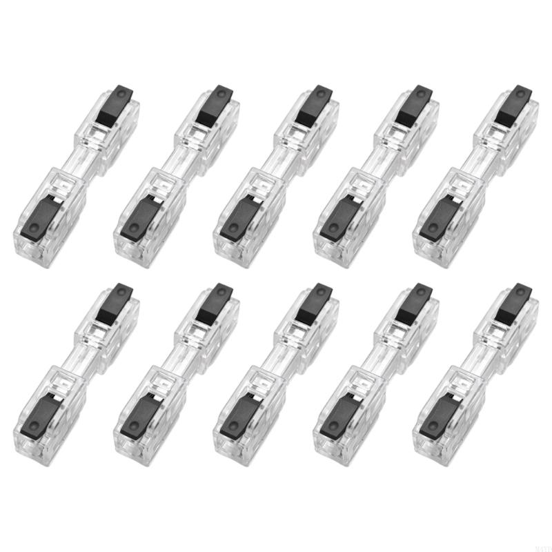 10Pcs Quick Connection Wire Terminals for 0.5-4Mm² Hard & 0.5-2.5Mm² Soft Cables with Push Button Design Easy Installation M4YD