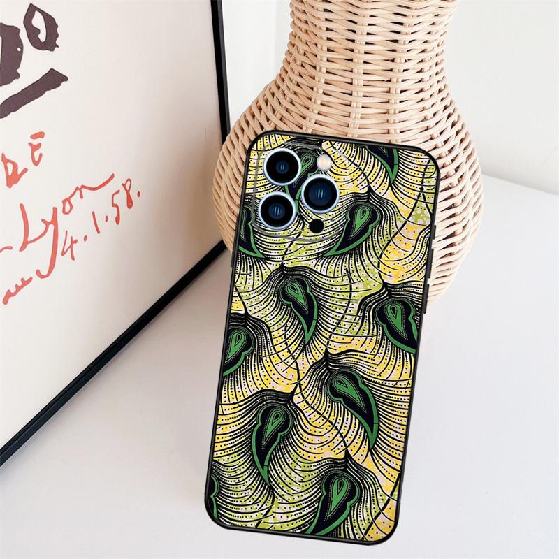 

African Print Fabric Phone Case For iPhone 17 Pro Max 16 15 11 13 12 14 Pro Max mini 15 16 Plus 16e 17 Air Cover iPhone 11Pro MAX