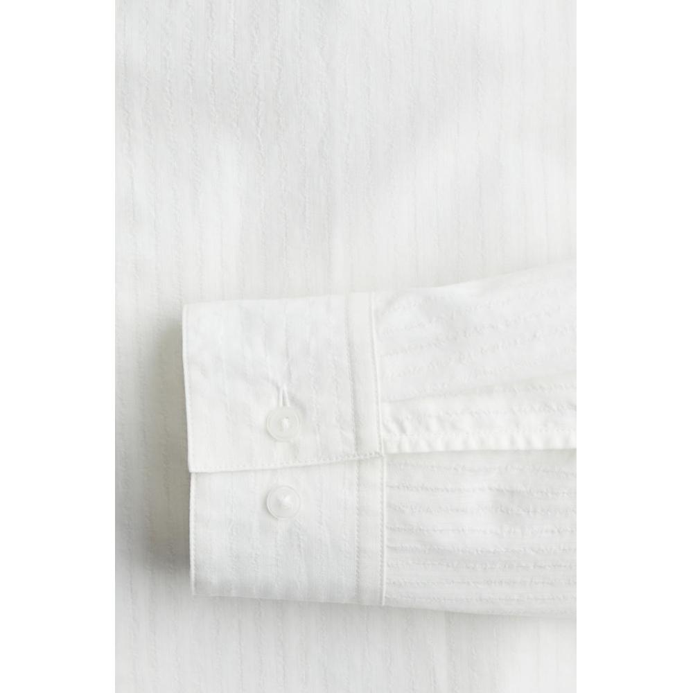 H M Lyocell Blend sHirt Regular Fit wHite