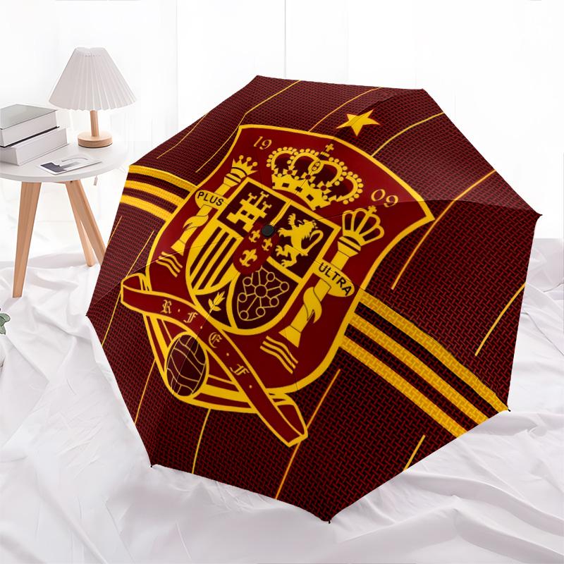 Spain National Football Teampattern, automatic folding umbrella, portable and foldable design, 8 ribs, a Christmas or birthday gift.
