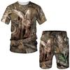 Camo Hunting Animal Tracksuit Camouflage 3D Print Men Fashion Short Sleeve T-Shirts Shorts Sets Streetwear Sportswear Kids Suits
