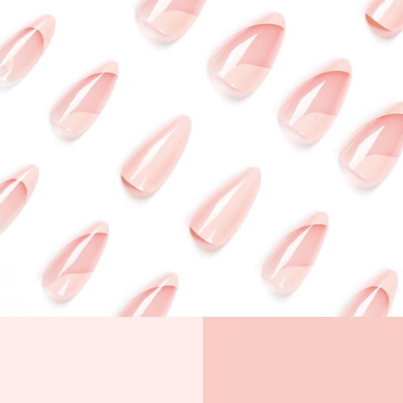 24 Pieces Wearable Manicure Wearable Manicure, French Pink Love Nail Sticker Removable Nail Piece Nail Piece