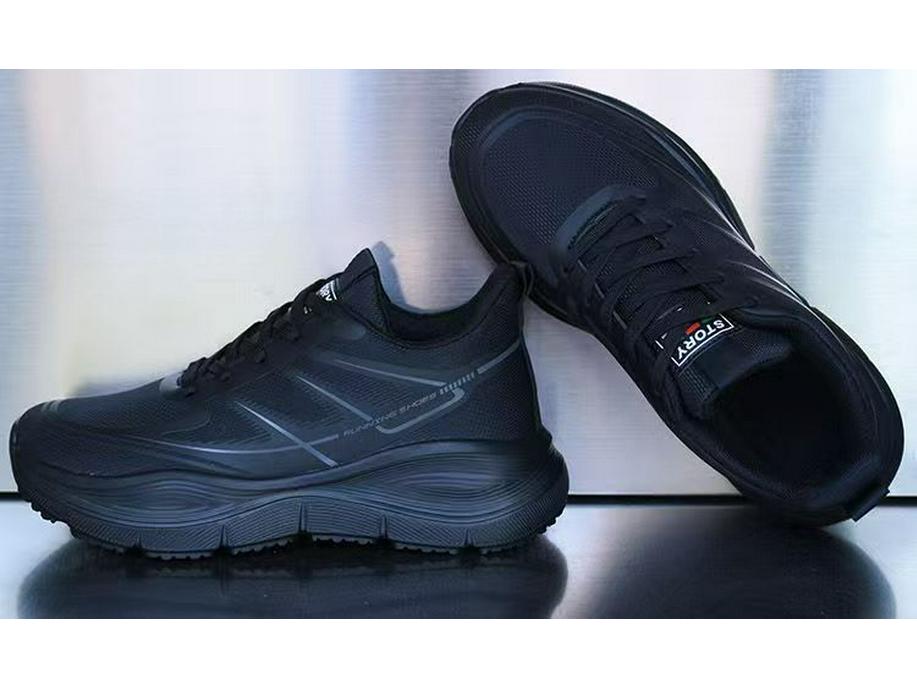 Brandneue wasserdichte Leder-Sneaker für Herren, superleicht, rutschfest, weiche Sohle, vielseitig für Fitness und Laufen, Schwarz.