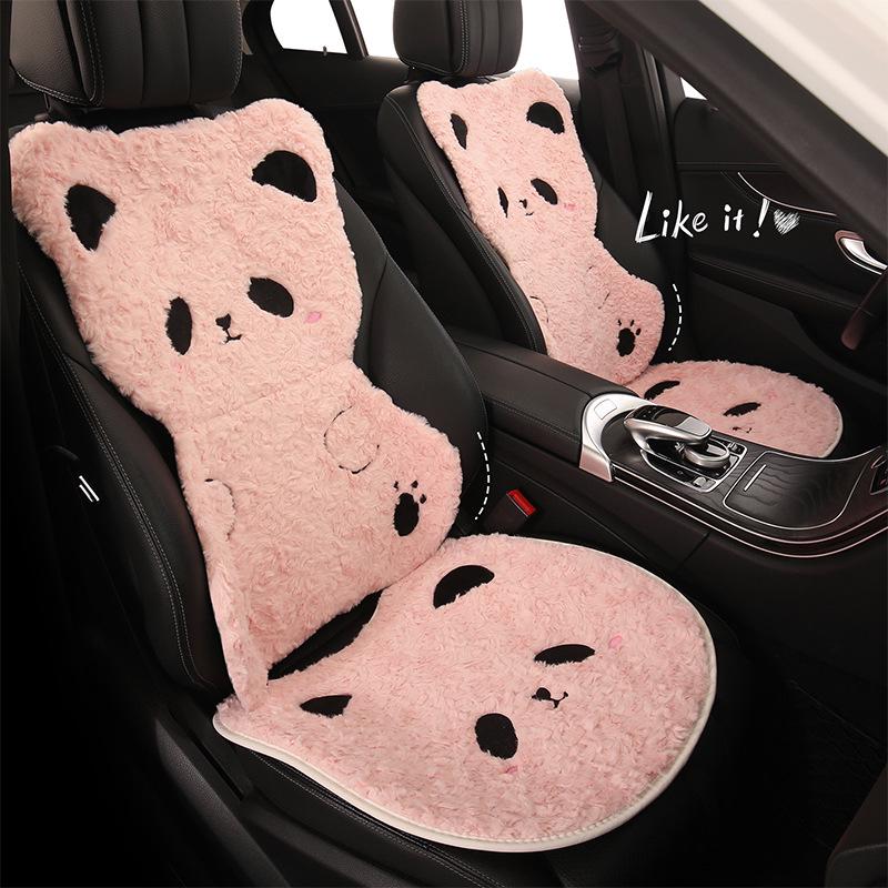 Panda Winter Plush Car Seat Cushion for Toyota bZ3, Corolla, RAV4, Rongfang, bZ5