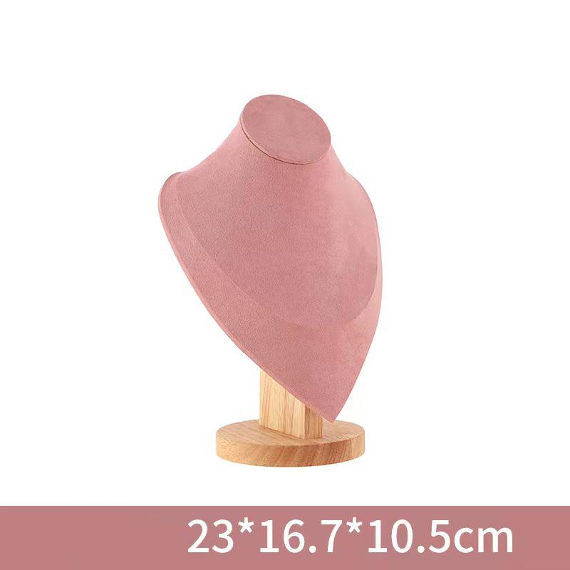 1pc Wooden Mannequin Bust Necklace Display Stand Portrait Model Neck Pendant Jewellery Storage Rack Holder Window Showcase Props