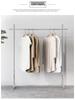 Adjustable Clothing Display Rack with Wheels – Stainless Steel, for Women's and Children's Apparel.