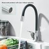 Silicone Tube Pipe Kitchen Sink Faucet Hot and Cold Water Mixer Tap 360 Degree Rotating Flexible Hose Tap Deck Mount Single Hole