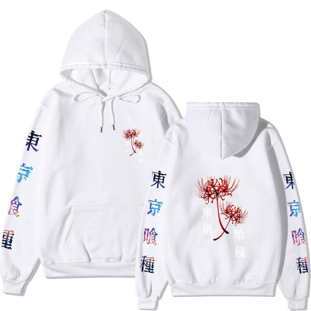 Tokyo Ghoul Red Spider Lily The Flower of The Afterlife Anime Hoodie Men Women Soft Fleece Warm Sweatshirt S