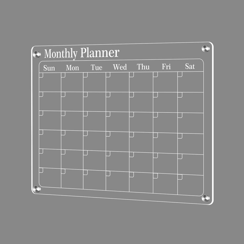 Clear Acrylic Magnetic Monthly and Weekly Planning Board for Fridge Calendar 40*30cm