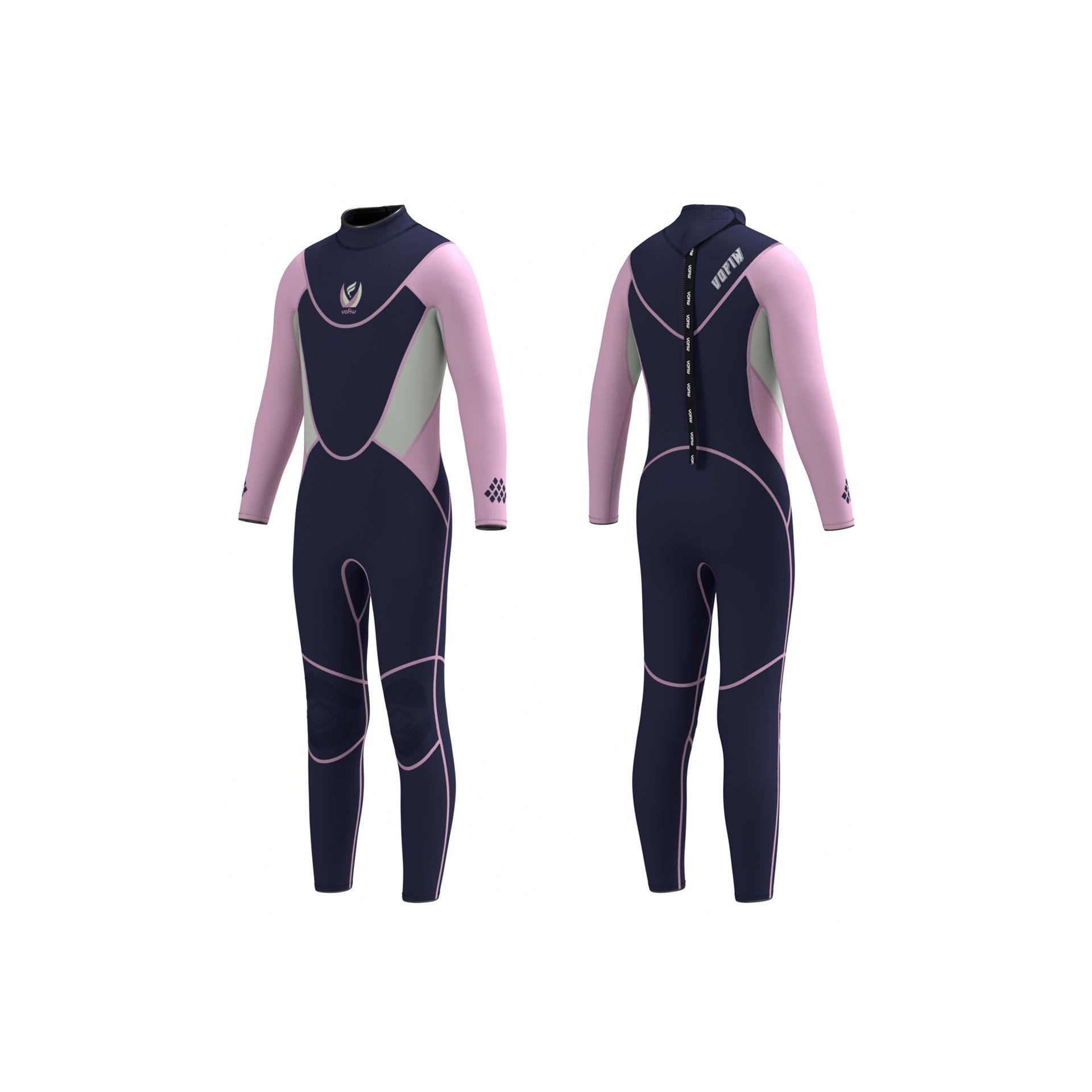 

Новый детский купальный костюм для дайвинга толщиной 3 мм, утолщенный теплый цельный костюм с длинными рукавами для дайвинга, защита от холода и солнца, серфинг и плавание 10 розовый/синий