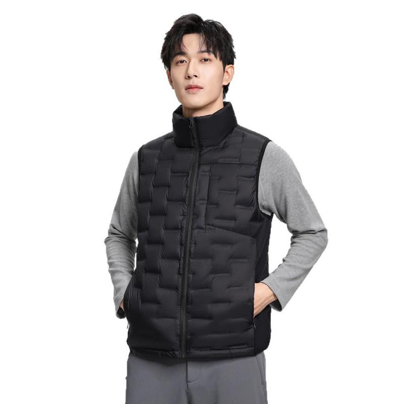 Mens Lightweight Down Vest Stand Collar Winter Casual Warm Fashionable Sleeveless Jacket