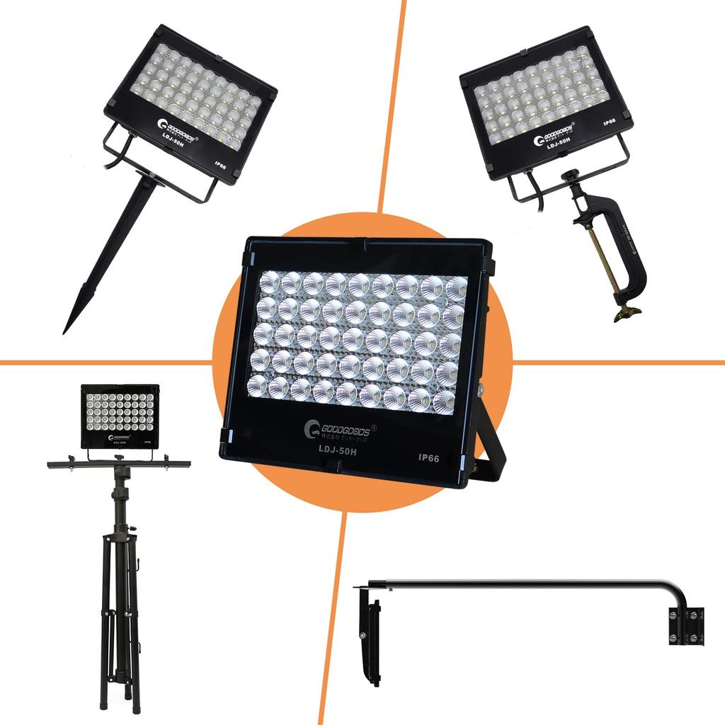 Good Goods LDJ-50H 50W 7020LM Waterproof Slim Floodlight with 40° Narrow Angle, IP66 Waterproof, Outdoor Lighting, Work Light, 100V Compatible, High