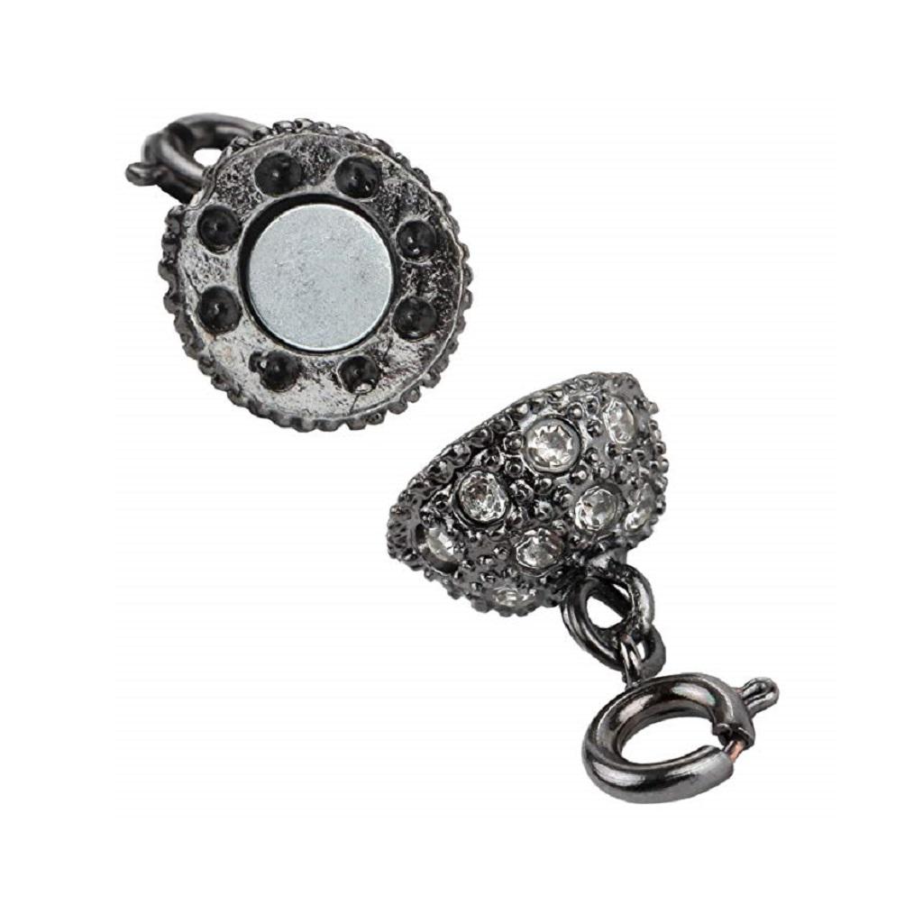 2 Sets Magnetic Lobster Clasps Kit, Rhinestone Ball Clasps, Perfect for Jewelry Necklace