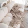 Blankets Nordic Style Hanging Tassels Solid Color Blankets Homestay Knitted Blankets Brown Coffee Sofa Minimalist Design