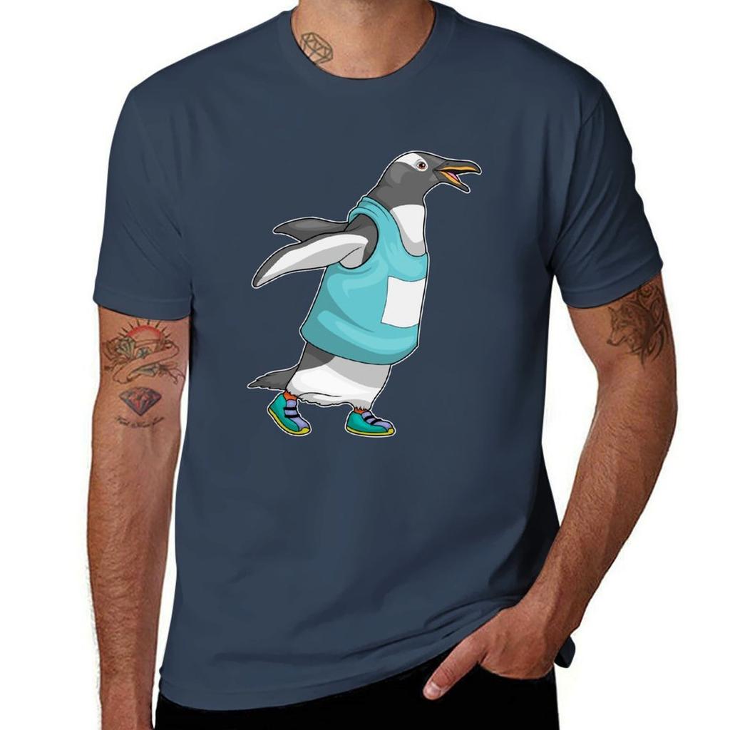 Penguin Runner Running Sports Tshirt Casual Loose Short Sleeve Tee For Unisex Tshirt