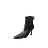 2025 autumn and winter new pointed thin heel high heel temperament French fashion sexy beautiful women short boots