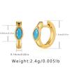 French 18k Gold Plated Blue Natural Turquoise Geometric Fashion Earrings For Women