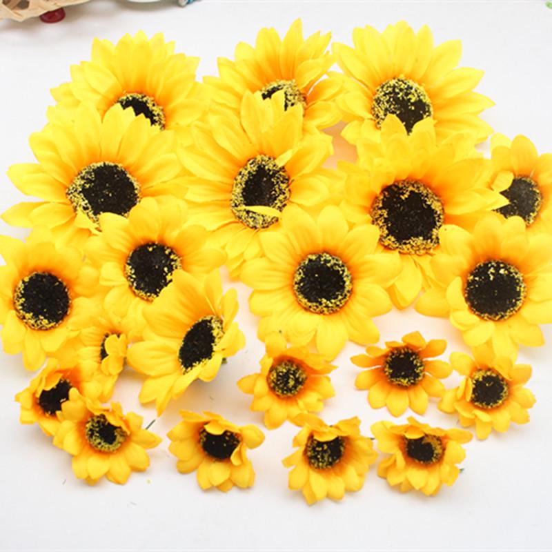 Silk Sunflower Artificial Flowers for DIY Wreaths, Home Décor & Photography Props