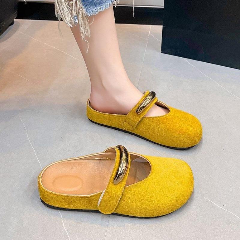 Slippers women wear new soft-soled bag head half slippers with skirt and lazy slippers