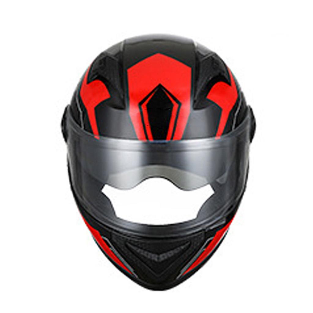 Full Face Motorcycle Helmet Dual Visor with Removable Winter Neck Scarf and Dust Bag