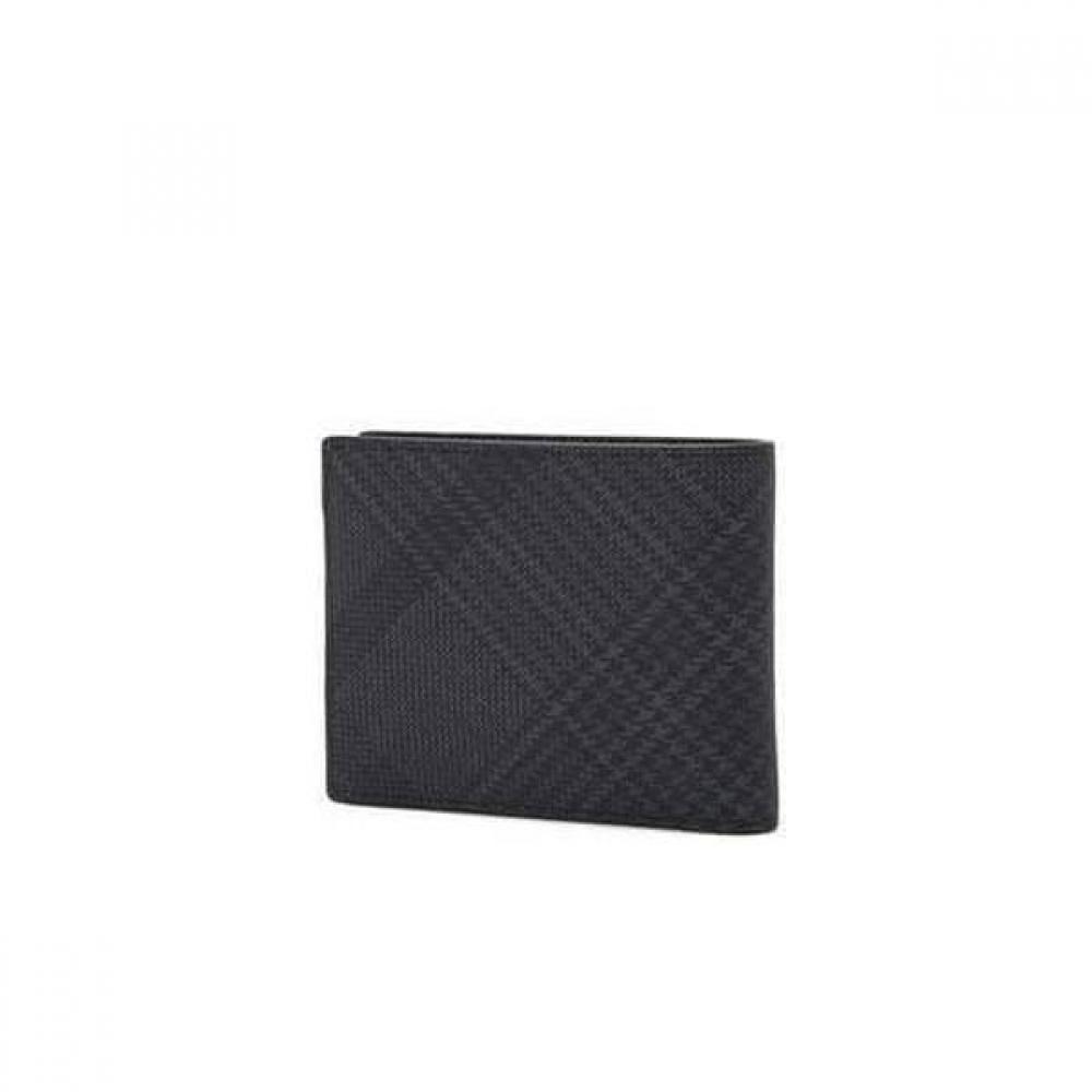 Daks Black Check Leather Wallet Dbwa4f093bk