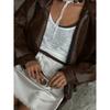 Linad Summer Satin White Mini Skirts For Women Street Chic Red High Waist Skirt Casual Slim Elastic Waist Skirt Female 2025