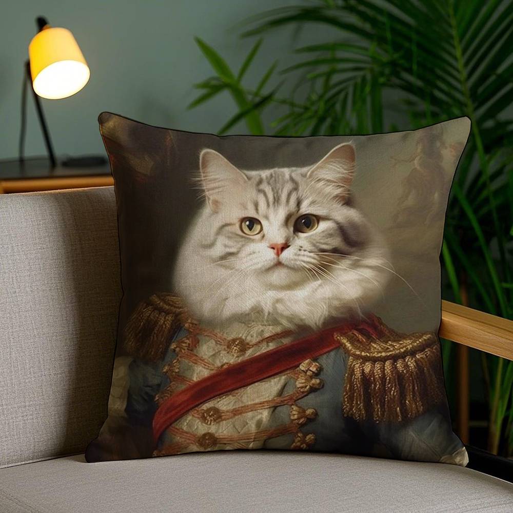Quirky Elegant And Luxurious Crown Cat Pillow Case Sofa And Living Room Decorative Cushion Covers Dust-proof And Mite-proof F