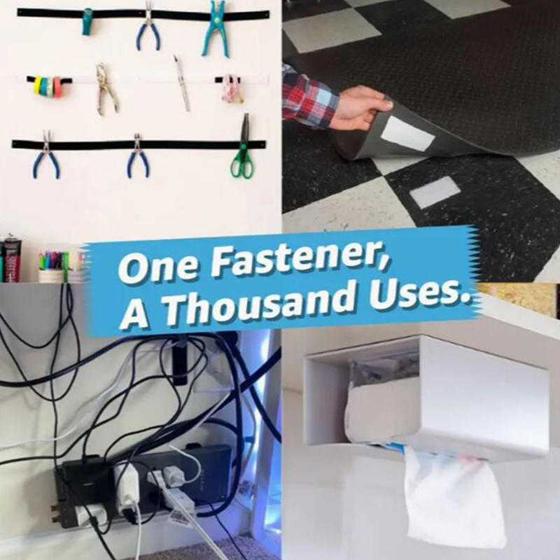 Self-adhesive Tape Adhesive Backed Punch Tape Rounded Corner Velcro Hook and Loop Sub-buckle Hook and Loop Tape