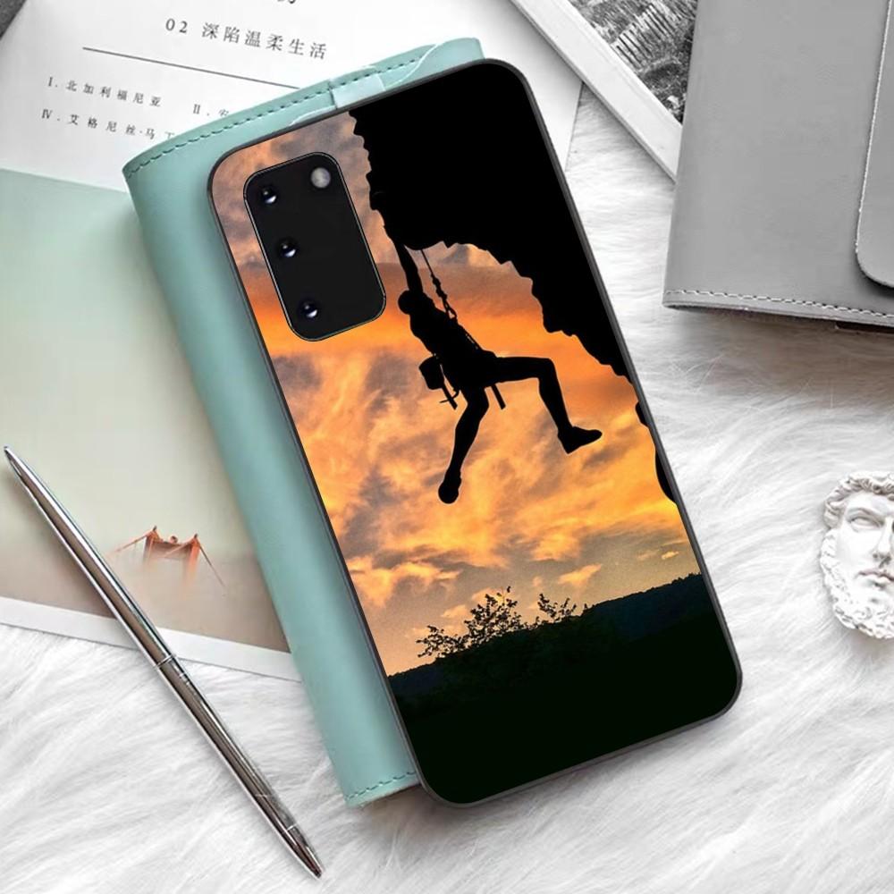 Climbing Mountain Phone Case Silicone PC+TPU For Samsung S10 20 30 22 23 24 Plus Lite Ultra Cover