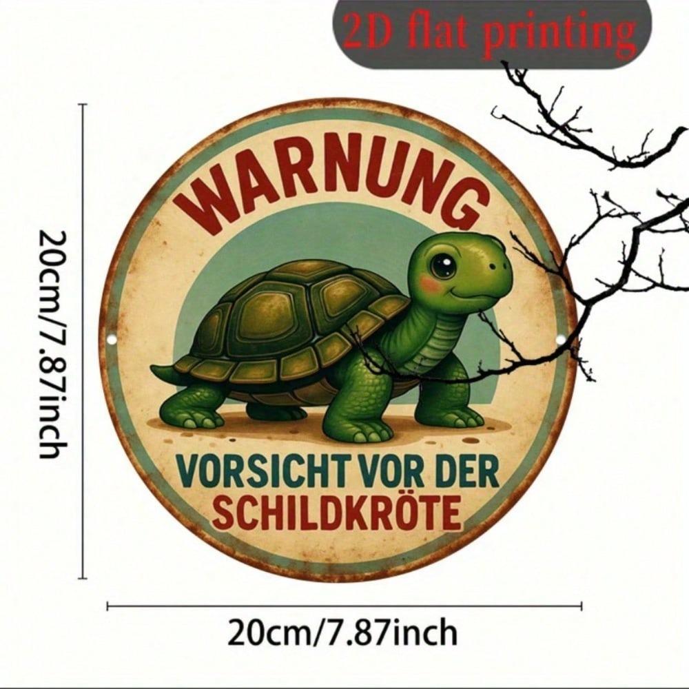 Vintage Metal Wall Art Decor, Retro Tin Sign with Turtle Design, Industrial Home Decoration for Bar Cafe Living Room
