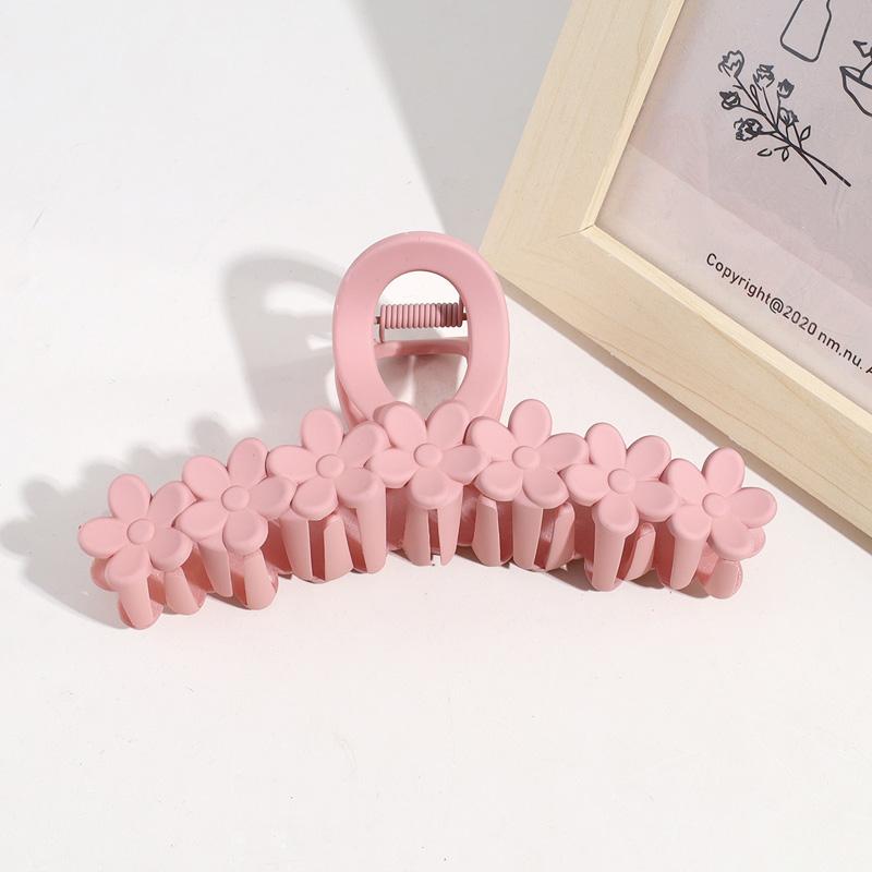 1pc Solid Color 13cm Large Simple Flower Clip Fashionable and Elegant, Shark Clip At the Back of the Head Hair Accessory