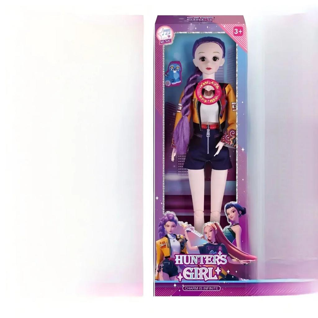 IN Stock New Arrival K-POP Witch Hunt Group Plush Doll - 22" Full Body, 3D Eyes, 15 Movable Joints & Theme Song Toy