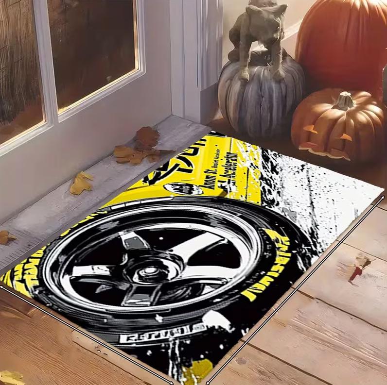 

Tire Pattern Texture Pattern Door Carpet Suitable for Living Room Bedroom Kitchen, Office Retro Farmhousedoor Mat Decoration 50X80cm