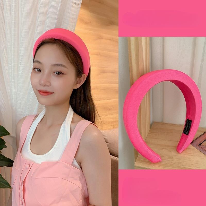 Candy-Colored Heightening Sponge Wide-Brimmed Headband Korean Version Candy-Colored Face Wash Hairband Women's Hair Accessories